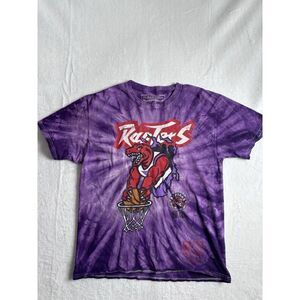 Mitchell & Ness Toronto Raptors Tie‎ Dye Short Sleeve Shirt Men's Medium *
